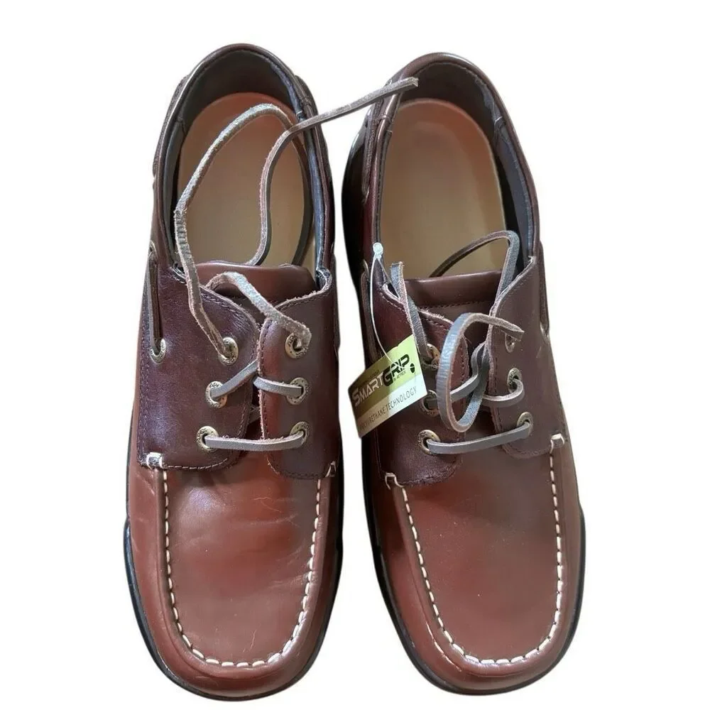 APEX B2900MM Size Men’s 9 Medium 2 Tone Brown Comfort Boat Shoes *New*